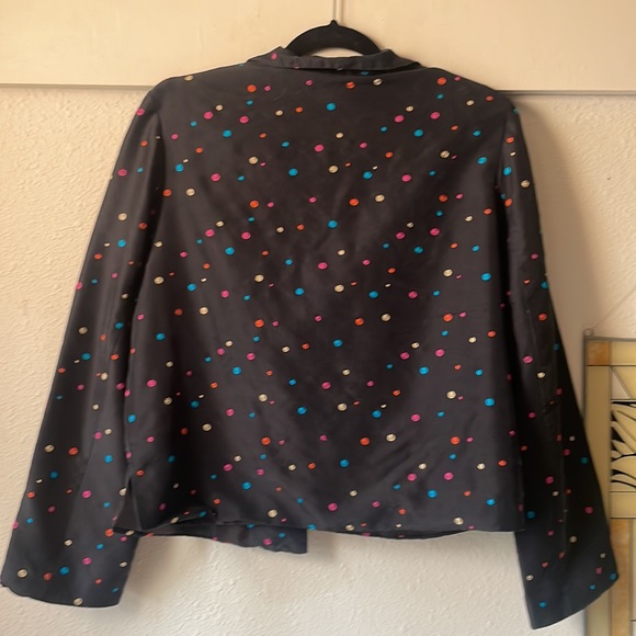 Vintage Silk Land black polka dot open front blazer - Picture 5 of 5